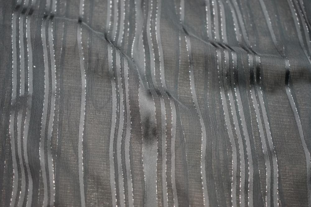 Lurex Stripe Dobby Viscose Fabric