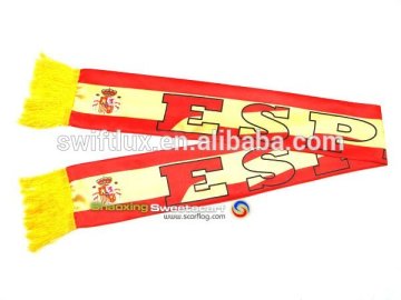 printed satin promotion sport scarf for world cup,football scarf