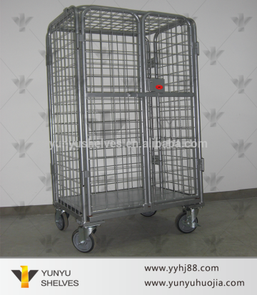 china supplier folding storage cage with wheels