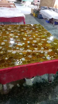 Yellow Agate Backlit Semiprecious Stone