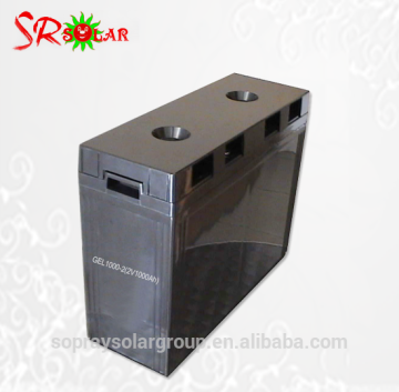 2v 1000Ah long life Deep rechargeable cycle soalr gel battery