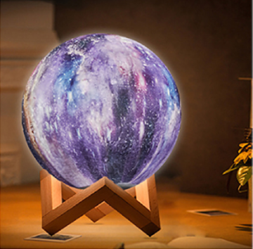 Modern LED Table Lamp with Starry Sky Moon Light Design - 2-Year ROHS Compliant