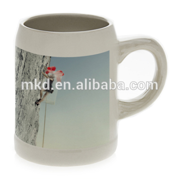 MEIKEDA 250ML Beign Ceramic Sublimation beer mug with High quality print