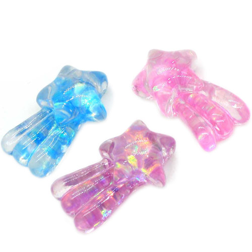 Transparent Glitter Shooting Star Resin Cabochon Girls Bedroom Ornaments Charms Handmade Craft Beads Spacer