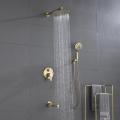 Torneira de chuveiro de ouro de banheiro de banheiro de latão