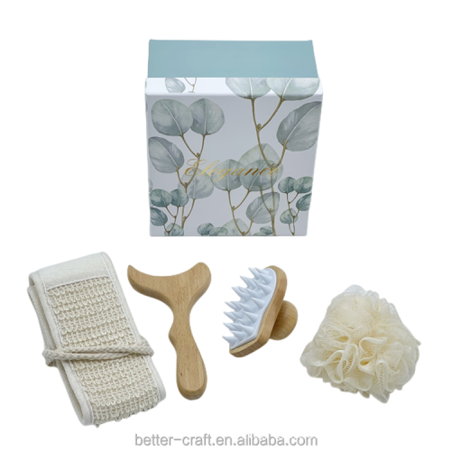 customized wooden bath sets spa shower gift set