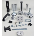 Black post base bracket for aluminum profile
