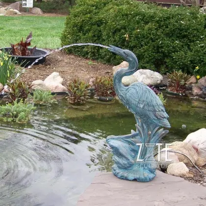 Fine Workmanship metal craft bronze heron fountain