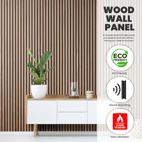 China Melamine Veneer Acoustic Grooved Wood Decoration Wall Panel Factory