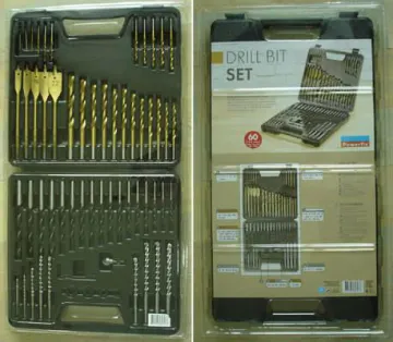 60PCS Metric&Inch Drills & Bits Set(WOOD WORKING DRILL BITS/TITANIUM COATED HIGH SPEED DRILL BITS/DRILL STOPPERS)