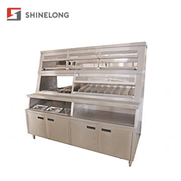 Fast Food Equipment Luxury Glass Hot Food Warmers Display Showcase