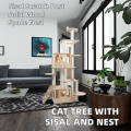 Custom Cat Tree Tower Wooden Indoor Cat Scratcher Luxury Multi Level Climbing House Simple Halloween Christmas Direct
