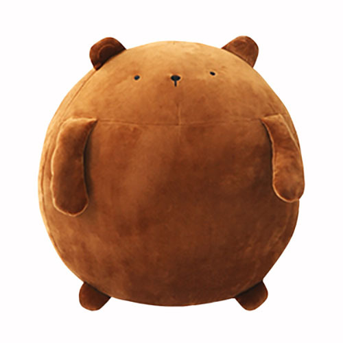 Oso de color marrón redondo adornamiento de almohada de juguete de peluche