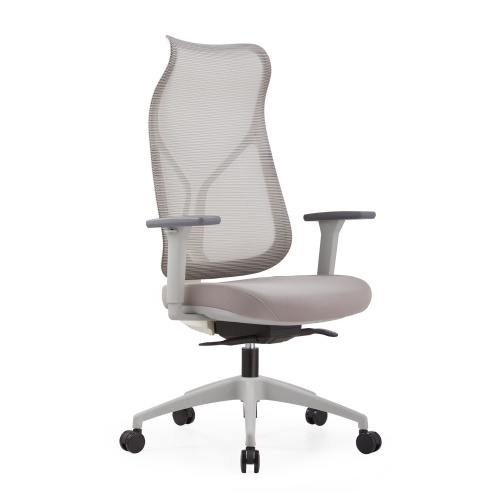 Modern Gray Mid-Back Office Chair with Empty Net Design