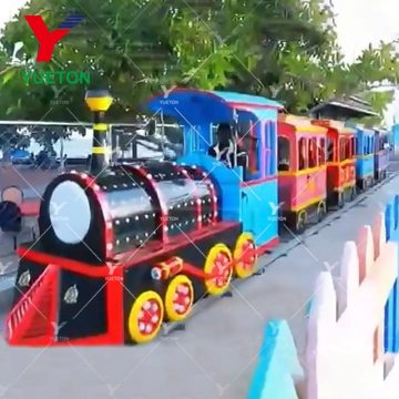 Carnival Games 24 Passengers Train Children Playground Amusement Park Rides Track Train With 3KW 60V For Kids And Adult