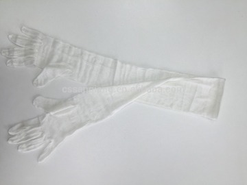 100% Silk Anti UV Sunscreen Cool Sleeve Pure White Drive Riding Gloves in Summer