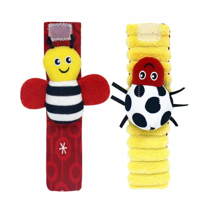 Baby animal watch strap wrist strap bee ladybug wrist strap sock strap rattle paper newborn baby toy