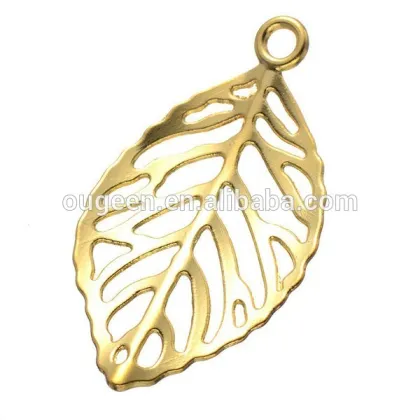 High quality golden plated leaf decoration charms for pendant