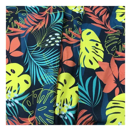 Factory Outlet Tropical Pattern Digital Printed Fuli Crepe Rayon Fabric for Clothes