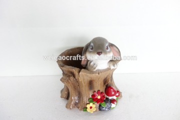 Colorful resin rabbit pot plants for garden decoration