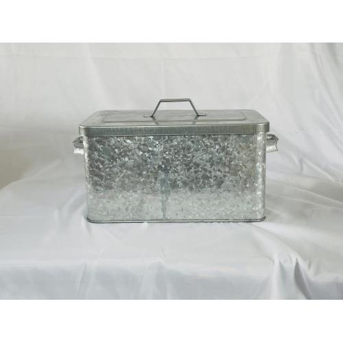 Modern galvanized metal bread storage box