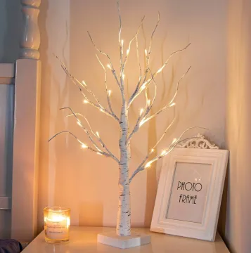 Battery-Powered Lighted Birch Tree Decoration for Christmas