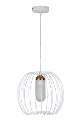 White Global Lampbody Wire Cage Deco Pendant Lamp