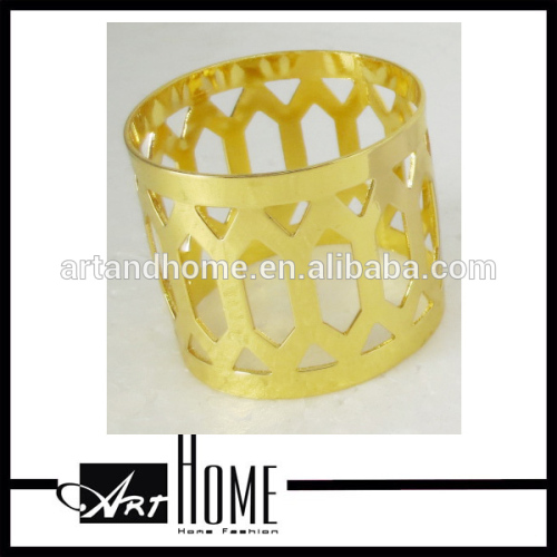 2014 fashion diamond gold pierce napkin rings for table decoration