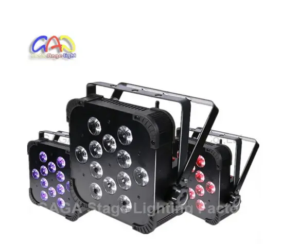 12X15W RGBWA 5-in-1 Wireless DMX LED Flat PAR