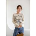 Fashion women's high quality embroidered cashmere sweaters