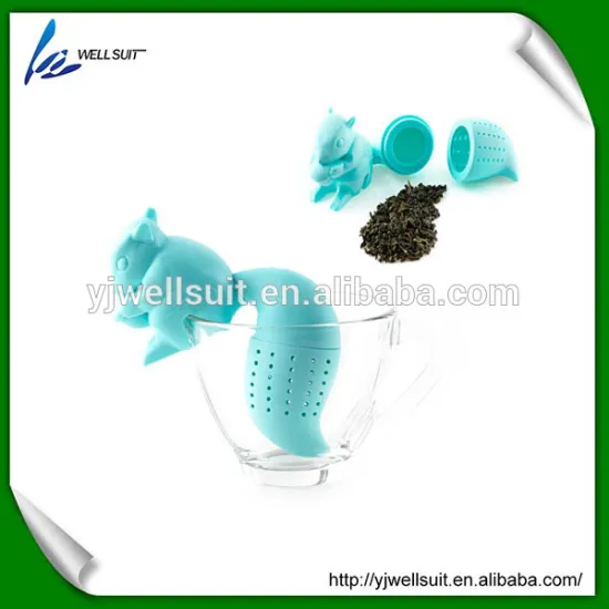 Food Grade Safe The squirrel Shape Silicone rubber Tea Infuser Tea Strainer Ball infuser