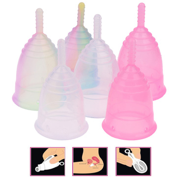 Medical Grade Silicone Menstrual Cup Feminine Hygiene Rainbow Menstrual Supplies For Lady Health Care Tools New~