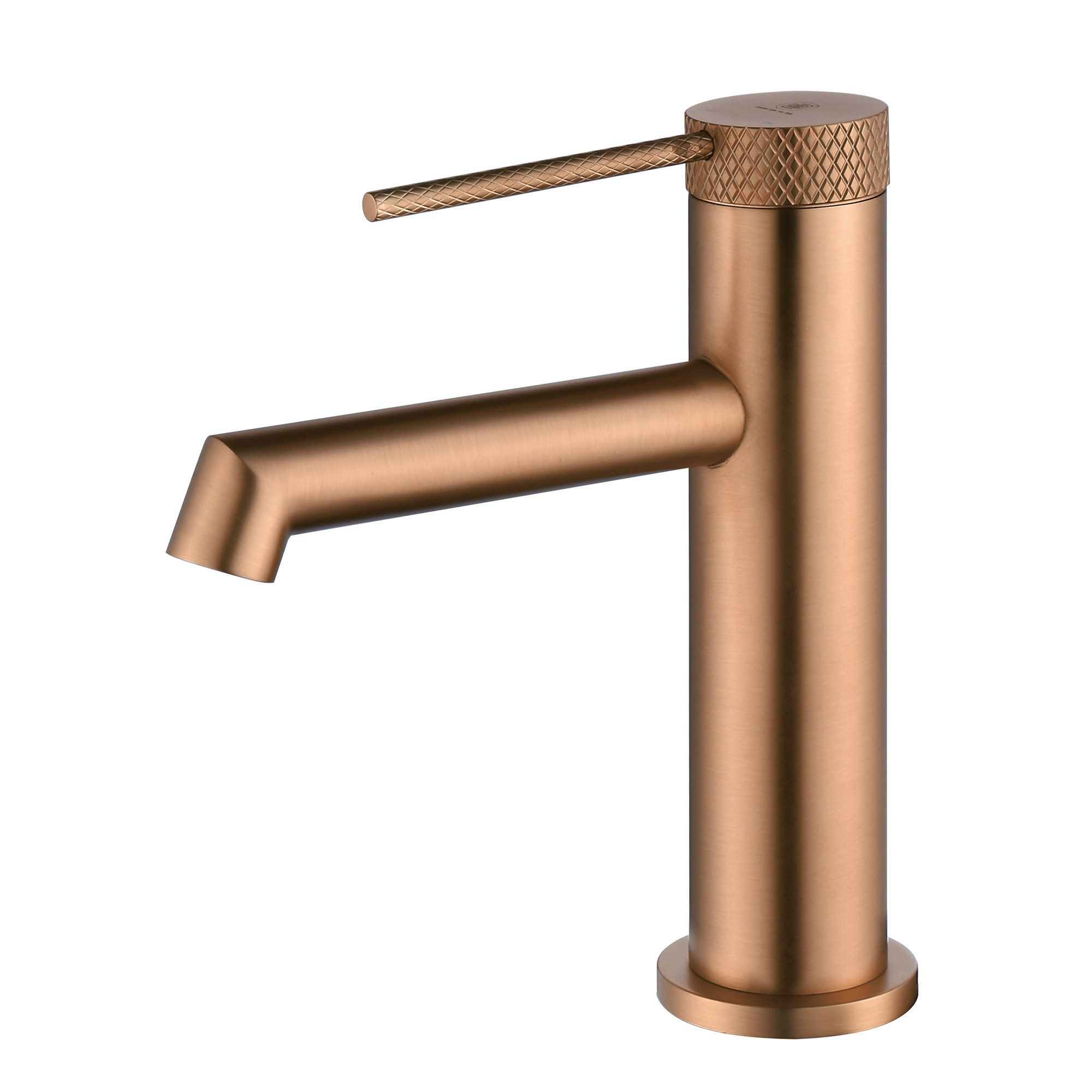 Faucet de bacia de alça única de ouro rosa