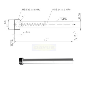 Cutting punch ISO8020 dengan pin pemicu bermuatan pegas