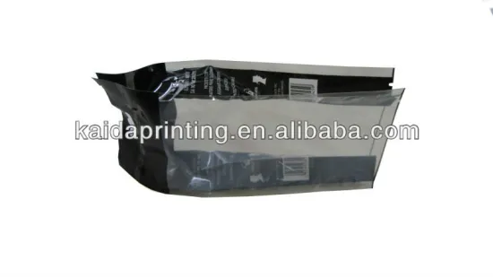 Clear plastic packaging bag, for tissue packaging, with tear notch and kidney punch, good barrier