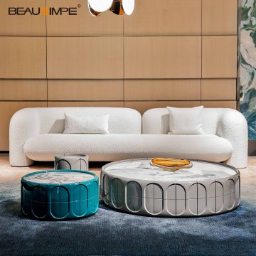 Elegante ronde marmeren salontafel