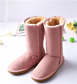 Color leather female winter boots