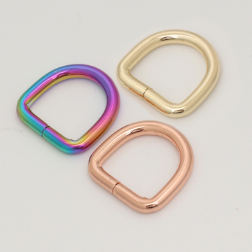 High Quality Zinc Alloy Gold D-Ring Buckle Custom Metal Logo Bag Accessories