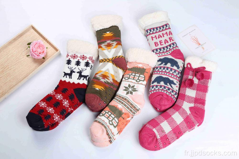 Chaussettes de pantoufles d&#39;hiver adultes populaires