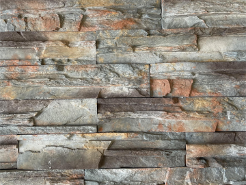 Textured stacked stones for landscape border