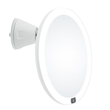 Miroir de douche d'agrandissement 10x rechargeable avec lumières