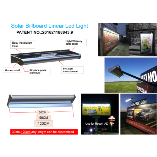 Aluminum Solar Billboard Light 120cm Outdoor Solar Wall Billboard Light Manufactory