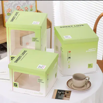 Double-sided Transparent Cake Box with Fruit Language Design