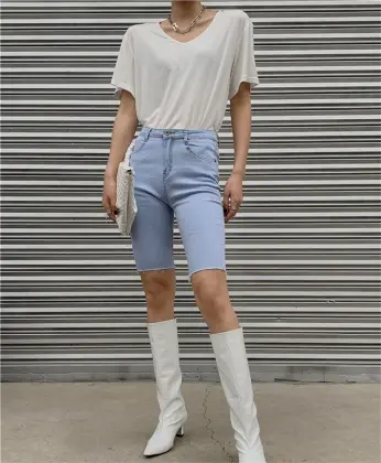 Denim Ladies Shorts Five Minutes Pants