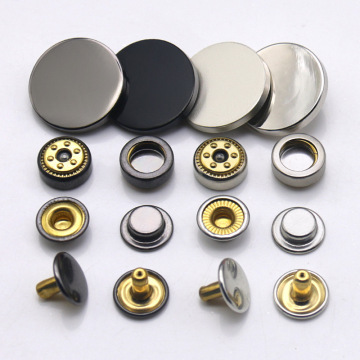 Custom Logo Brass Alloy Round Magnetic Snap Buttons - Affordable 4-Piece Colorful Metal Buttons for Clothes & Leather Jackets