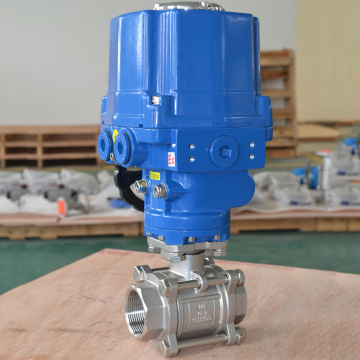 3 pieces thread connection explosion-proof stainless steel motorized ball valve
