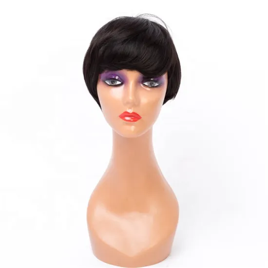 For Black Women Wholesale Cheap Short Bob Wig Natural Color Full Machine Made Human Hair Wigs Brazilian Remy Hair