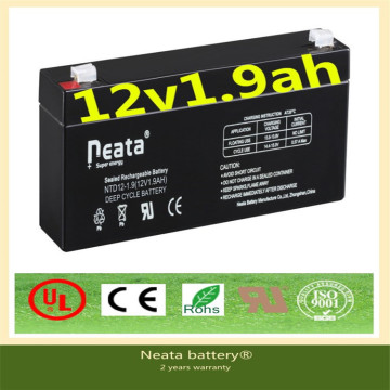 Neata Battery ups battery 12v 1.9ah with ISO CE ROHS Certificate for kid toy