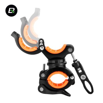 ROCKBROS Wholesale Mini Multifunctional 360 Degree Rotatable Bicycle Handlebar Mount Bracket Front Lamp Clip Bike Light Holder