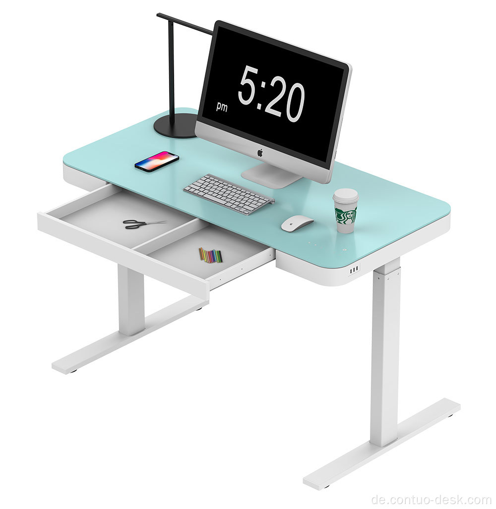 2024 Luxus 2 -Bein Elektrische SIT -SIT -UP Eins Motorstehende Schreibtisch Elektrische Höhenhöhe einstellbarer Computer Schreibtisch Rahmen weiße Büro